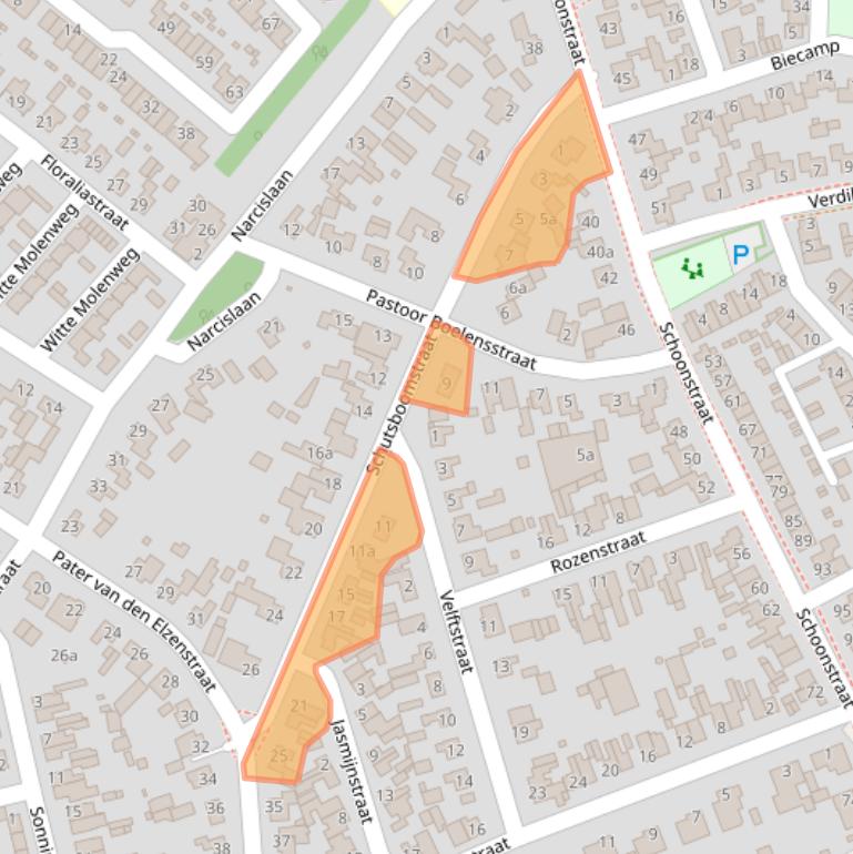 Kaart van postcodegebied 5384GS.