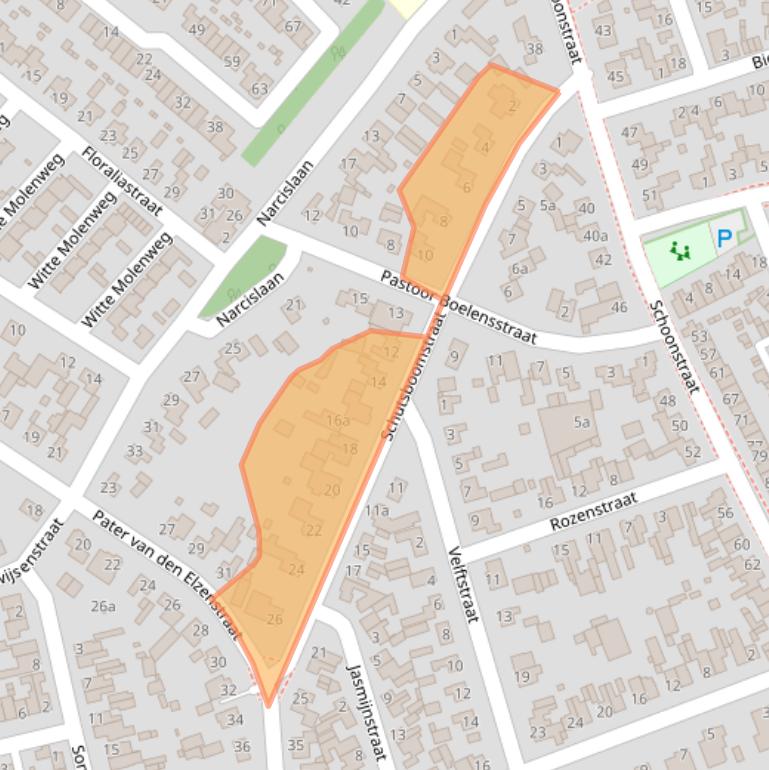 Kaart van postcodegebied 5384GT.