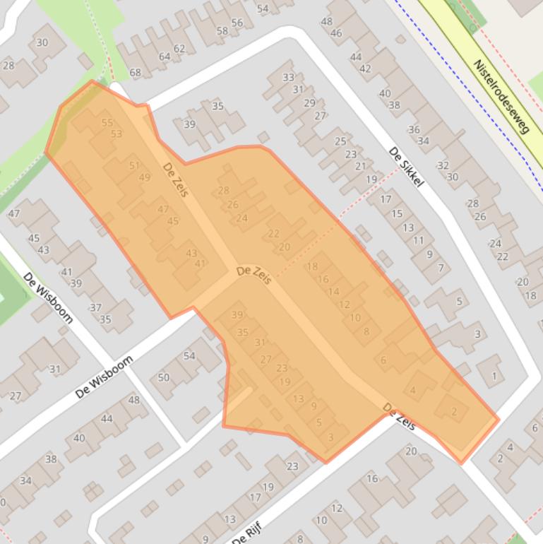 Kaart van postcodegebied 5384HJ.