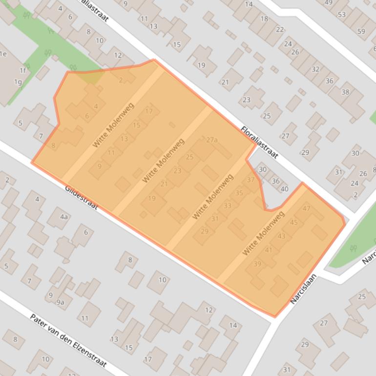 Kaart van postcodegebied 5384JA.