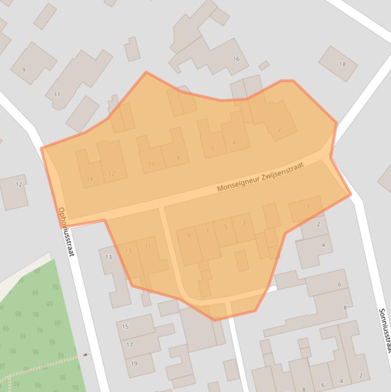 Kaart van postcodegebied 5384JE.