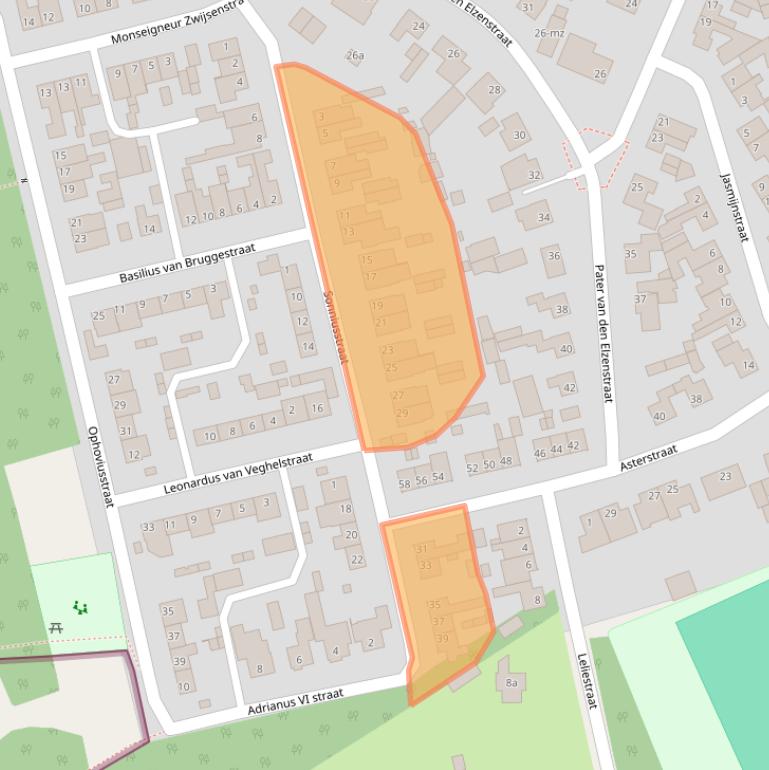 Kaart van postcodegebied 5384JJ.