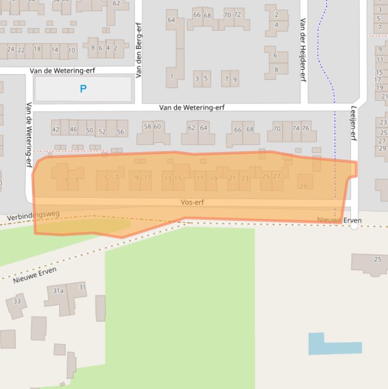 Kaart van postcodegebied 5384NS.