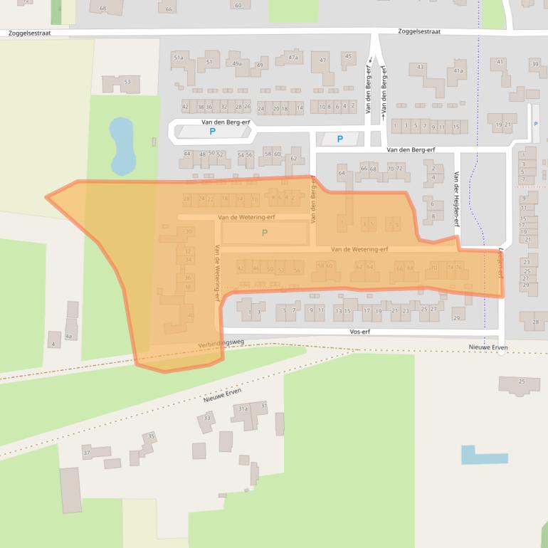Kaart van postcodegebied 5384NV.