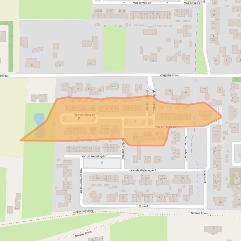 Kaart van postcodegebied 5384NZ.