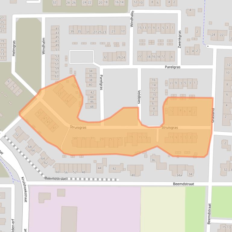 Kaart van postcodegebied 5384PE.