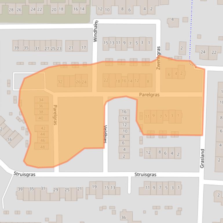 Kaart van postcodegebied 5384PG.