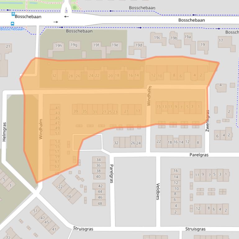 Kaart van postcodegebied 5384PH.
