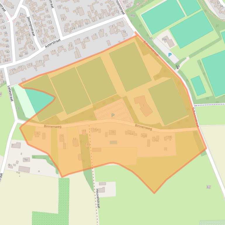 Kaart van postcodegebied 5384RE.