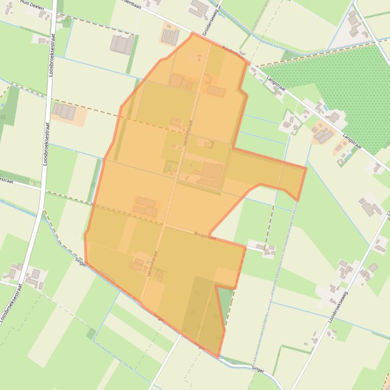 Kaart van postcodegebied 5384SZ.