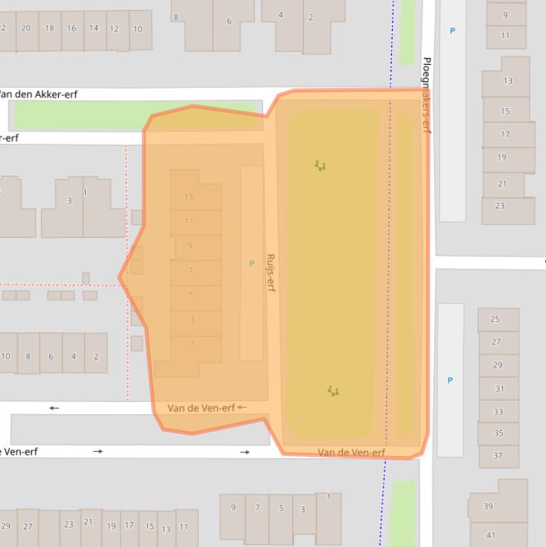 Kaart van postcodegebied 5384TV.