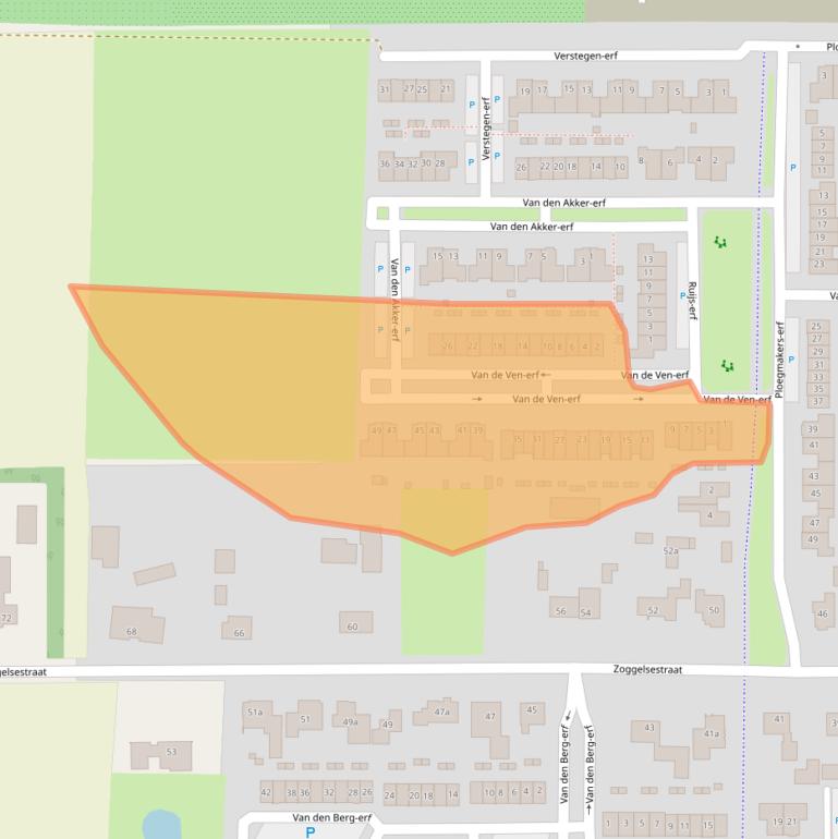 Kaart van postcodegebied 5384TW.