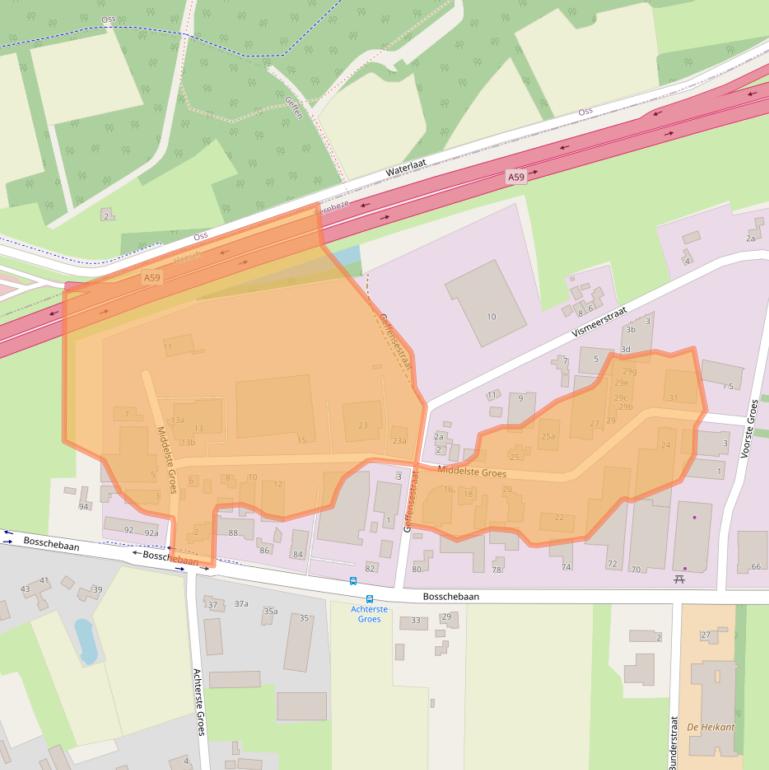 Kaart van postcodegebied 5384VV.