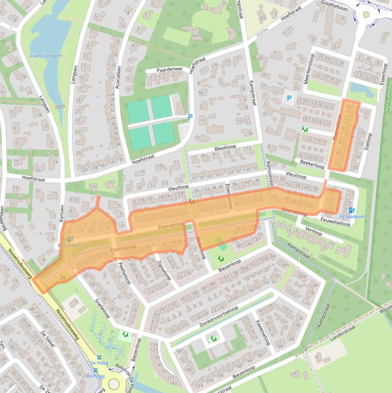 Kaart van postcodegebied 5384WL.