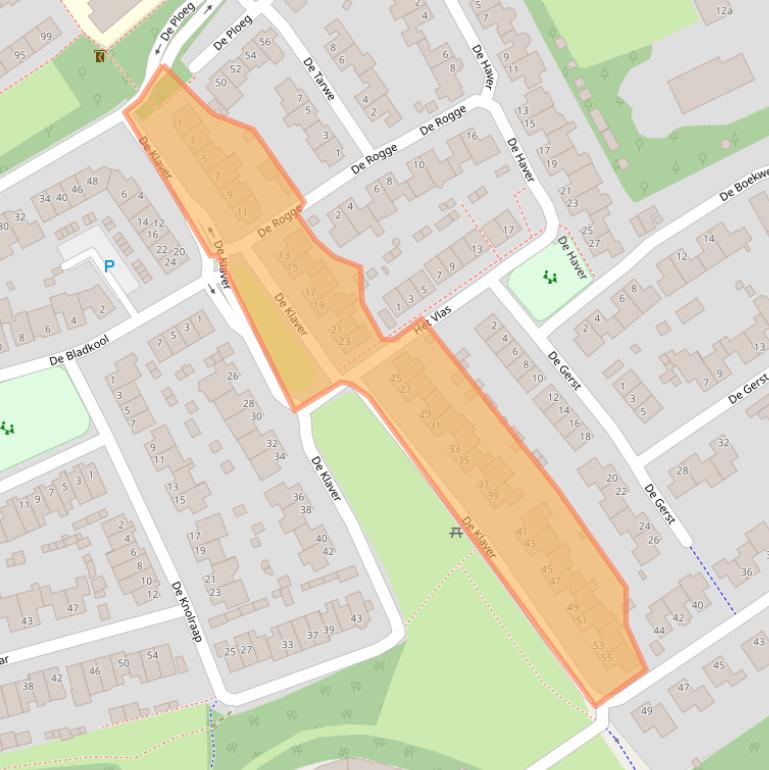 Kaart van postcodegebied 5384XK.