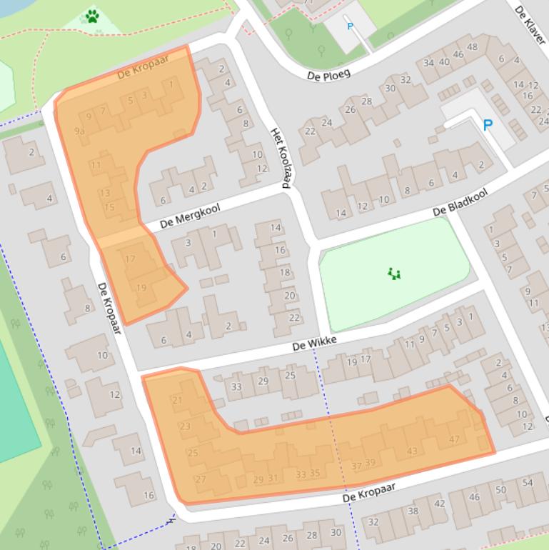 Kaart van postcodegebied 5384XT.