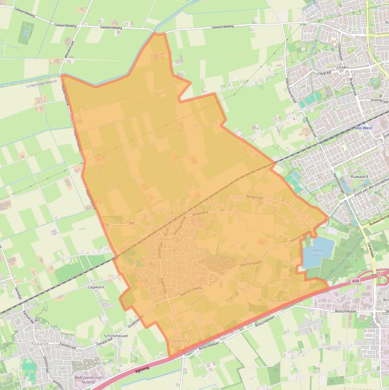 Kaart van postcodegebied 5386.