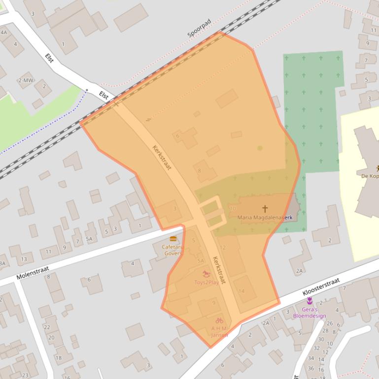 Kaart van postcodegebied 5386AC.