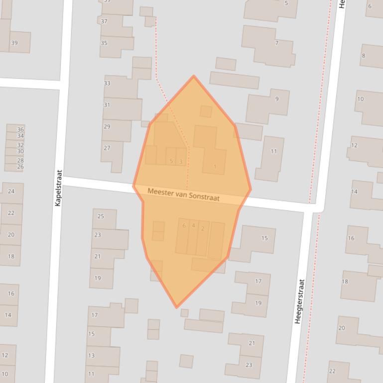 Kaart van postcodegebied 5386BT.