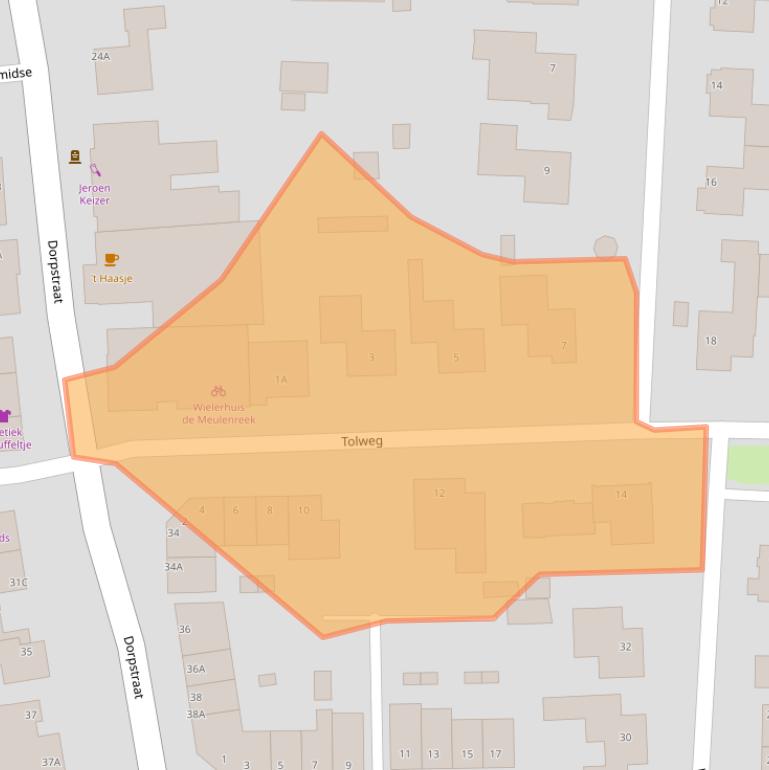 Kaart van postcodegebied 5386BZ.