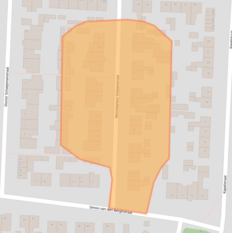 Kaart van postcodegebied 5386CJ.