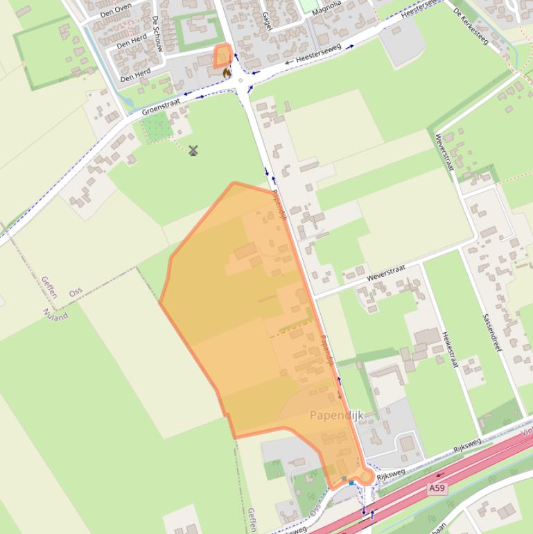 Kaart van postcodegebied 5386EB.