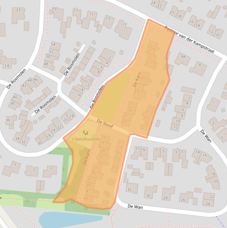 Kaart van postcodegebied 5386EE.