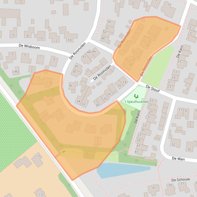 Kaart van postcodegebied 5386EG.