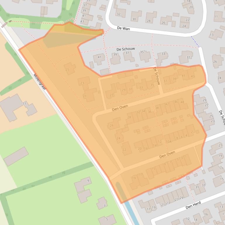 Kaart van postcodegebied 5386EW.