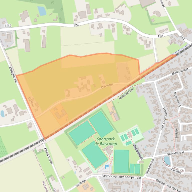 Kaart van postcodegebied 5386JA.