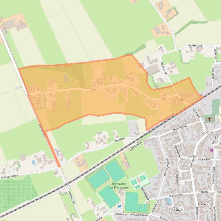 Kaart van postcodegebied 5386KB.