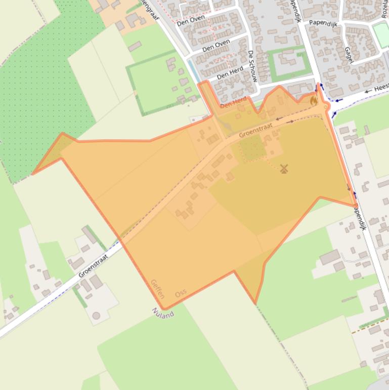 Kaart van postcodegebied 5386KW.