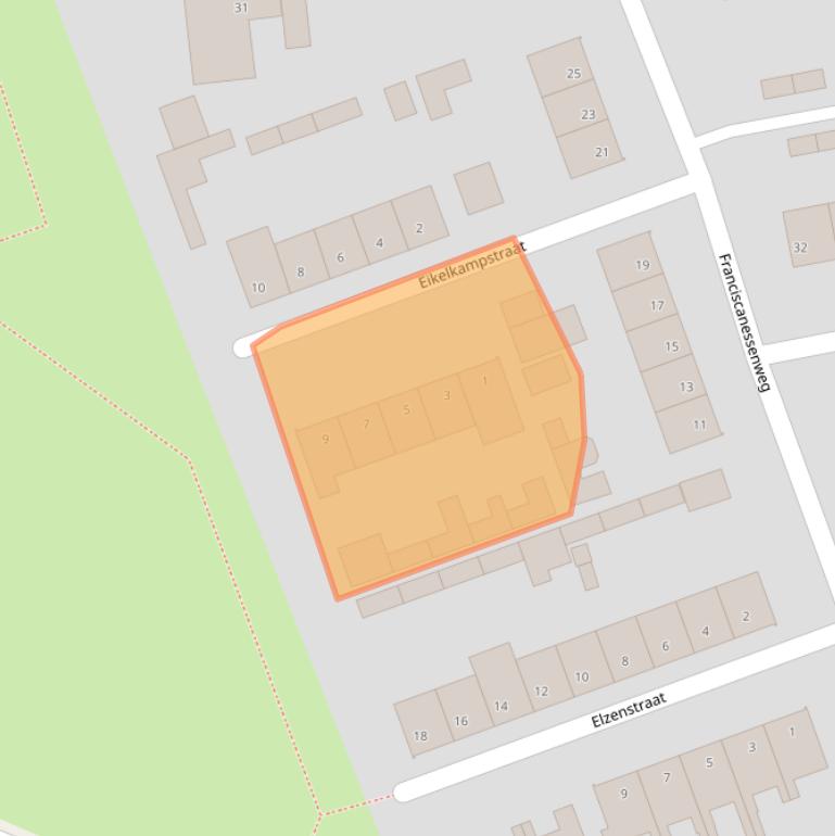 Kaart van postcodegebied 5388BS.