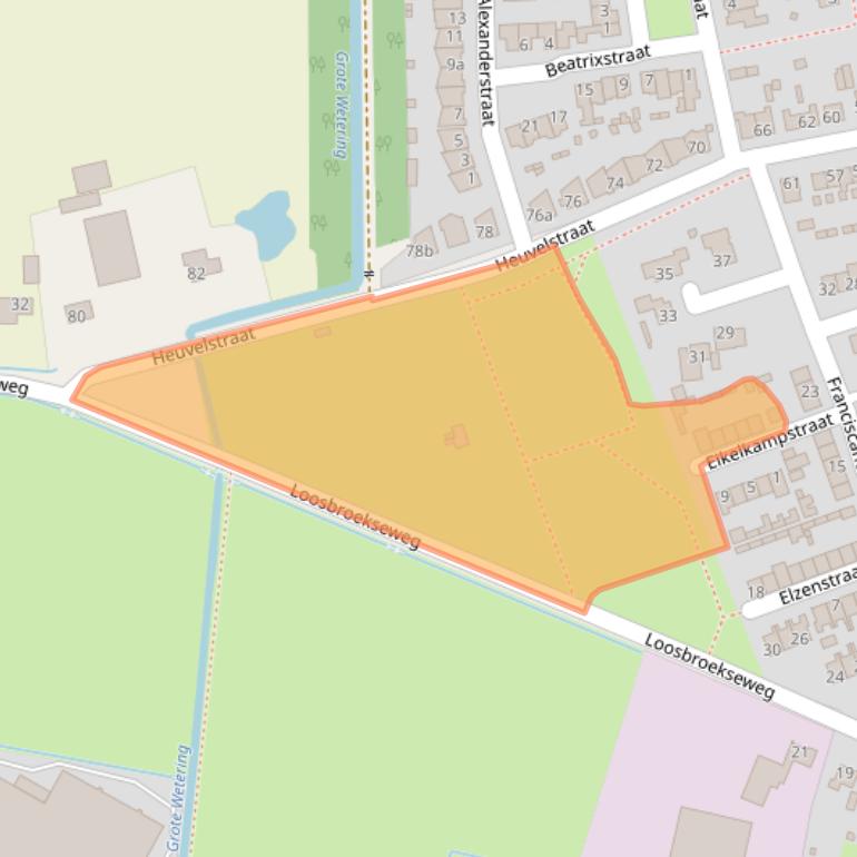 Kaart van postcodegebied 5388BT.