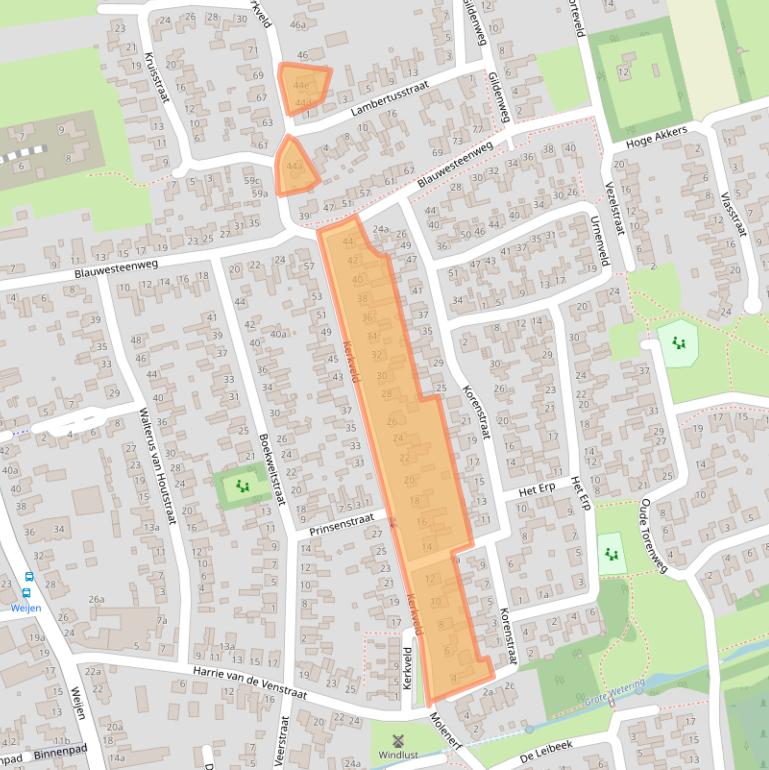 Kaart van postcodegebied 5388CG.