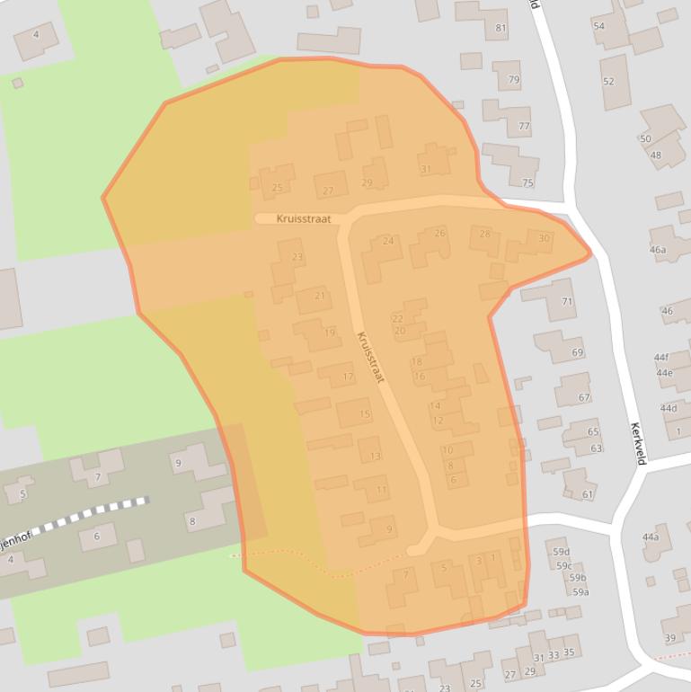 Kaart van postcodegebied 5388CH.