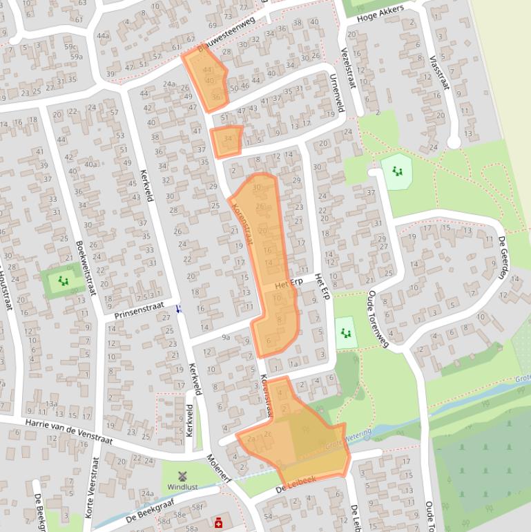 Kaart van postcodegebied 5388CS.