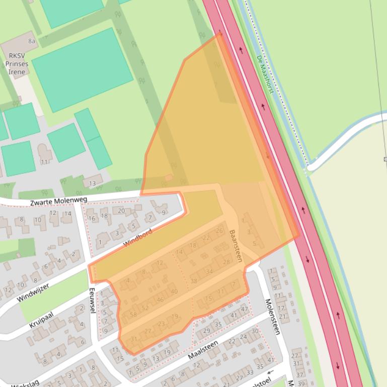 Kaart van postcodegebied 5388DB.