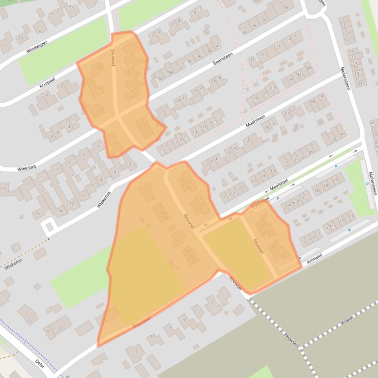 Kaart van postcodegebied 5388DM.