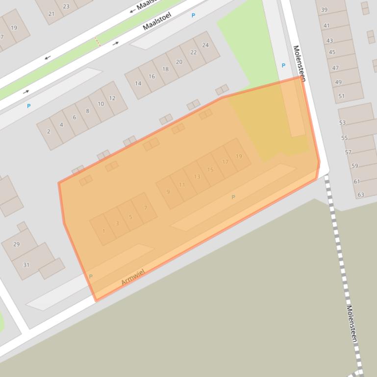 Kaart van postcodegebied 5388DP.