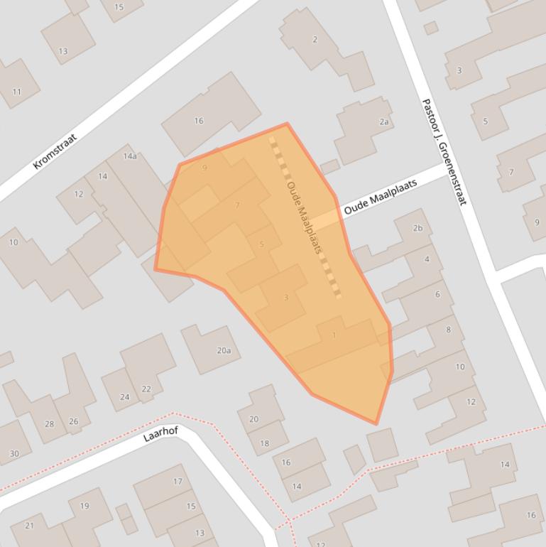 Kaart van postcodegebied 5388DZ.