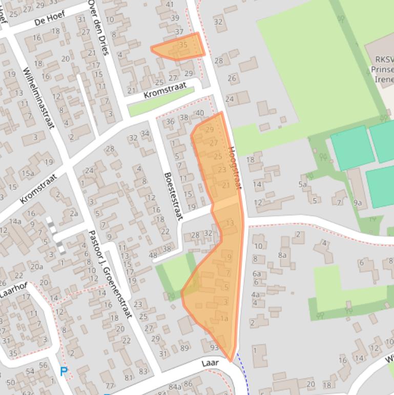 Kaart van postcodegebied 5388EA.