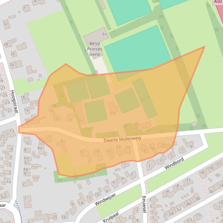 Kaart van postcodegebied 5388EE.