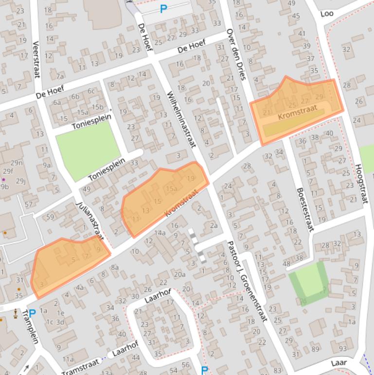 Kaart van postcodegebied 5388ES.