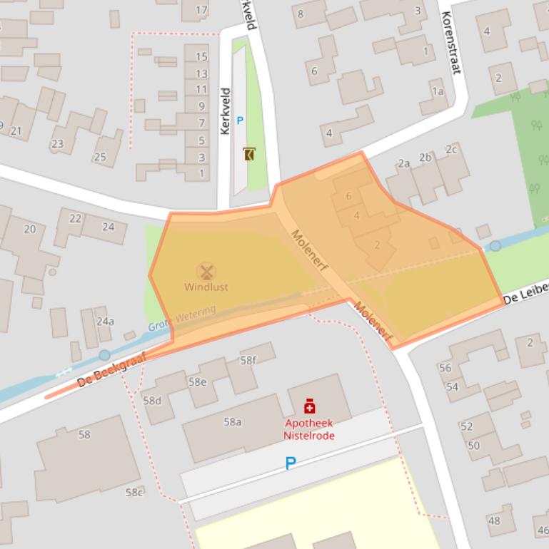 Kaart van postcodegebied 5388EZ.