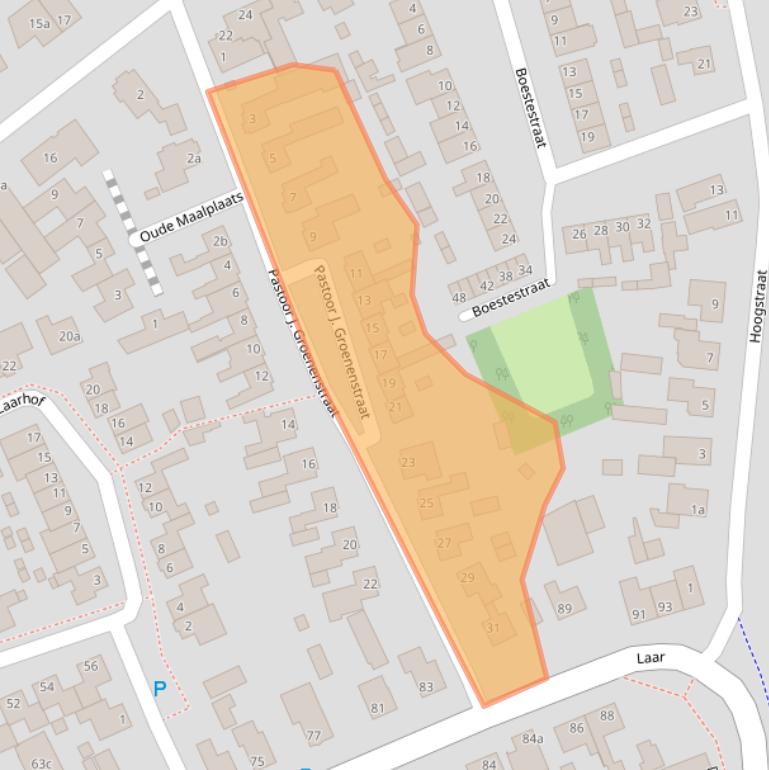 Kaart van postcodegebied 5388GA.