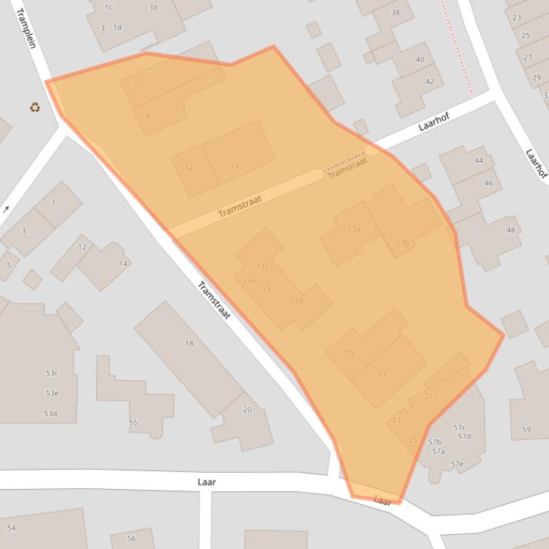 Kaart van postcodegebied 5388GE.