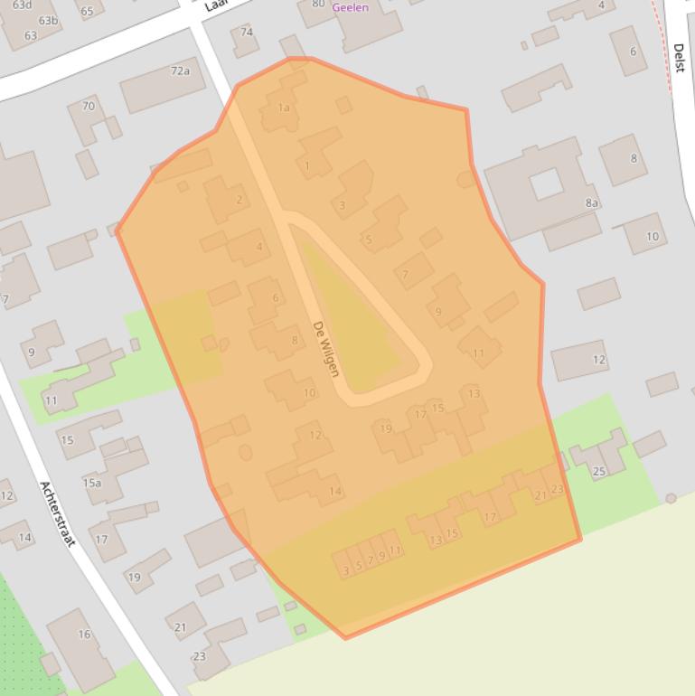 Kaart van postcodegebied 5388GZ.