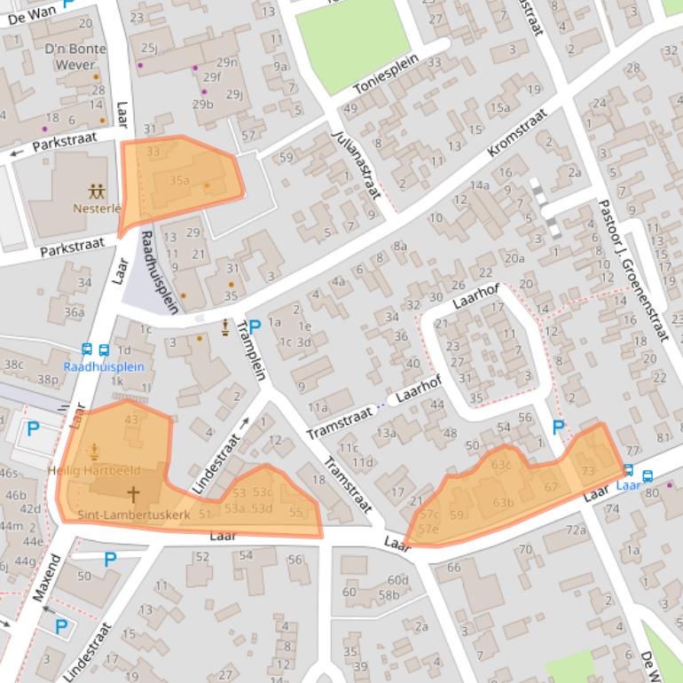 Kaart van postcodegebied 5388HC.