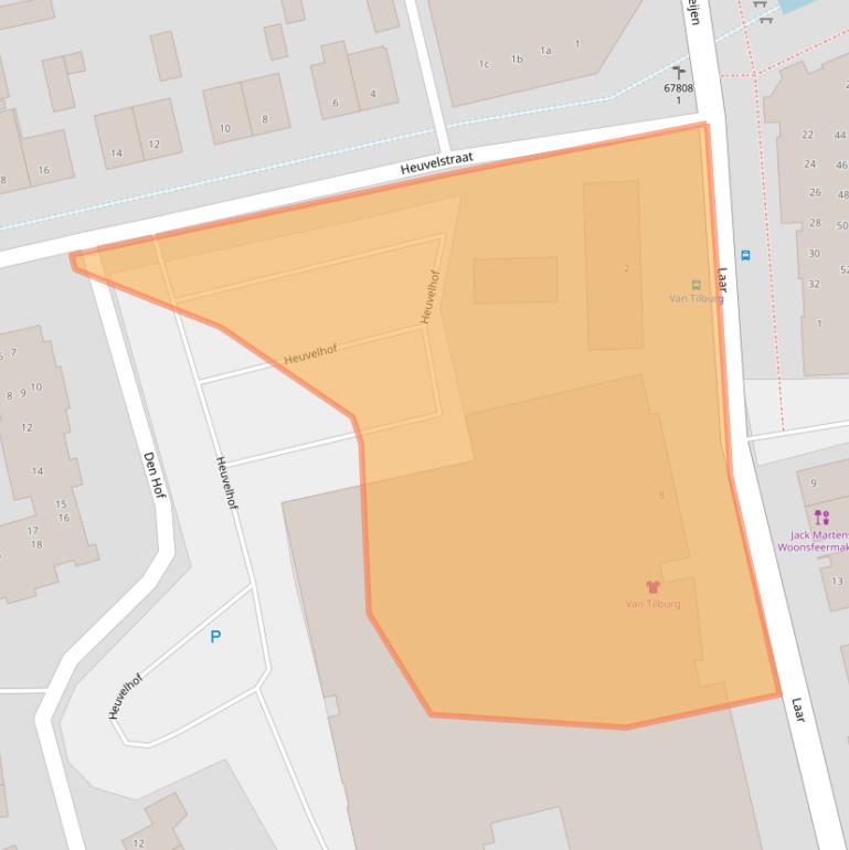 Kaart van postcodegebied 5388HE.